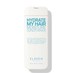 Moisture conditioner bottle, white with blue HYDRATE MY HAIR label, 300 ml