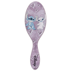 Purple oval hair detangling brush with Lilo and Angel character print
