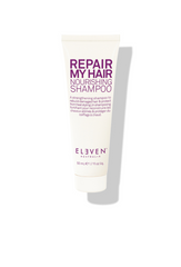 Eleven Repair My Hair nourishing shampoo tube, 50 ml, cream with purple text