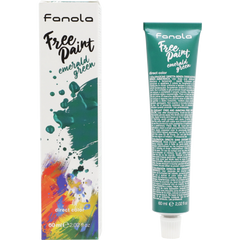 Emerald green hair dye tube and box, Fanola Free Paint Direct Colour, 60 ml