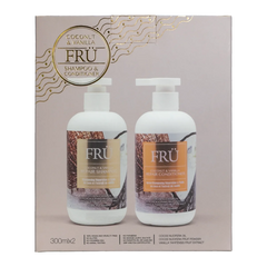 Coconut and vanilla duo gift pack with two white pump bottles