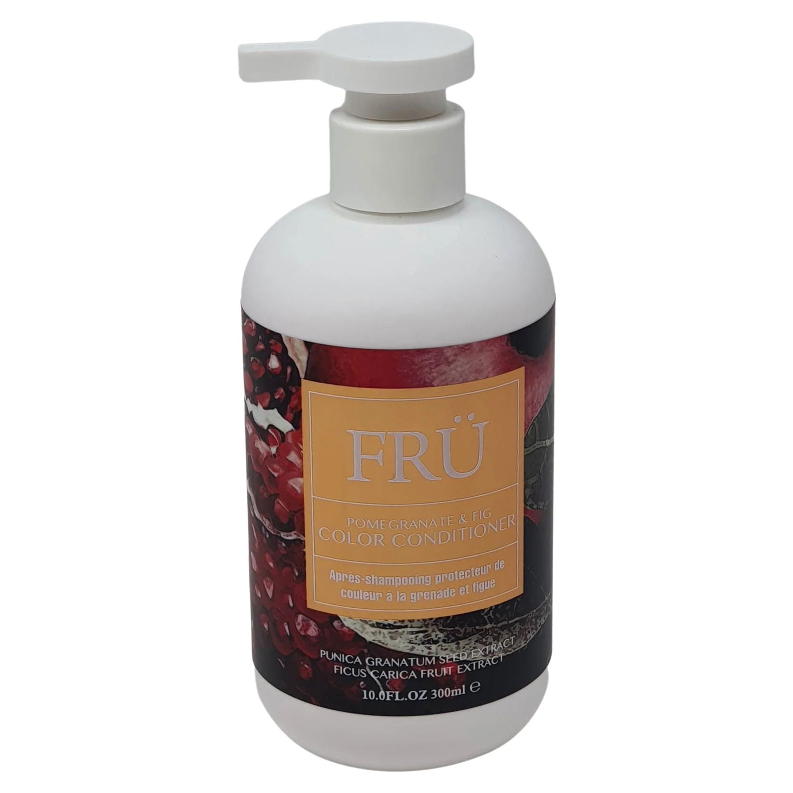 FRU color conditioner bottle with pump, 300 ml, pomegranate & fig scent