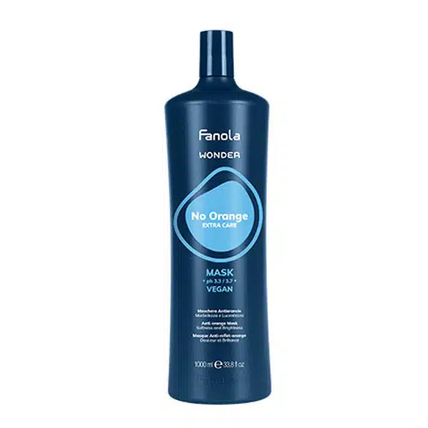 Fanola Wonder No Orange extra care hair mask bottle, dark blue with cap