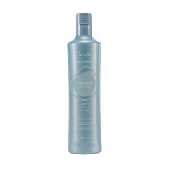 Fanola Wonder Frequent shampoo bottle, light blue plastic with pump-style cap
