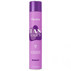 Fanola Fan Touch Fix It hairspray bottle, purple