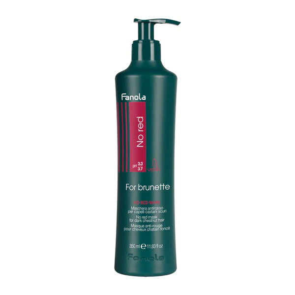 Fanola No Red hair mask for brunette 350ml pump bottle, dark teal with teal cap