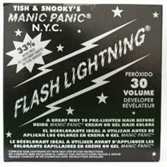 Flashlightning bleach kit box with 30 volume peroxide developer label