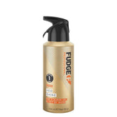 Fudge Hed Shine hair styling product bottle, beige with black spray pump