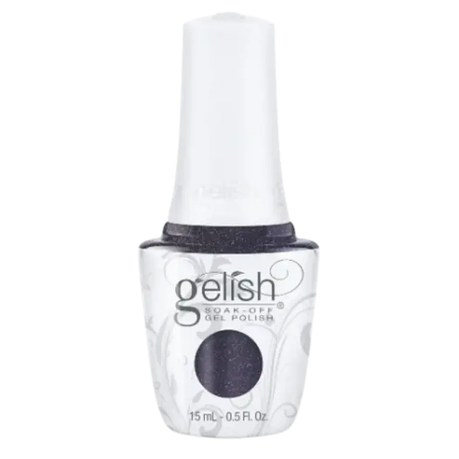 GELISH gel polish bottle with dark purple glitter gel, 15 mL