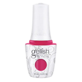 GELISH gel polish bottle with white cap and pink fuchsia polish label