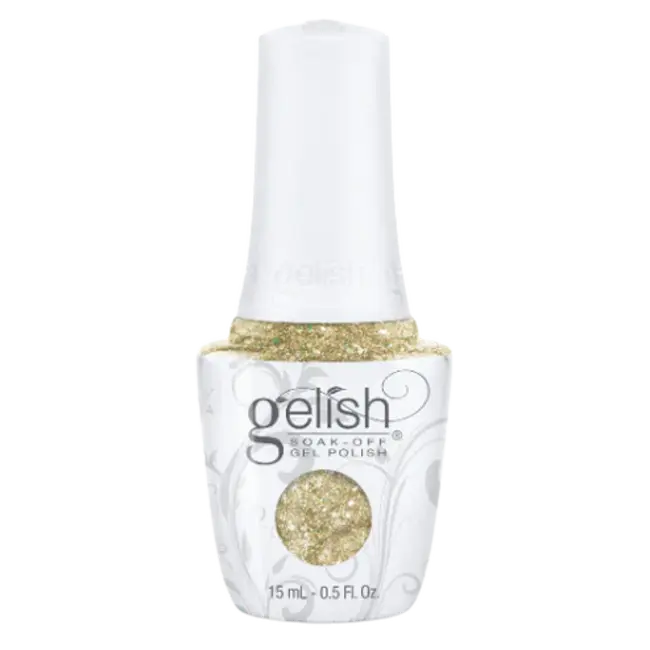 GELISH GRAND JEWELS nail gel polish bottle with gold glitter