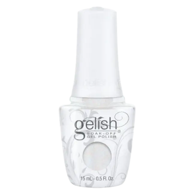 Nail gel polish bottle by gelish, white cap and label, 15 mL size