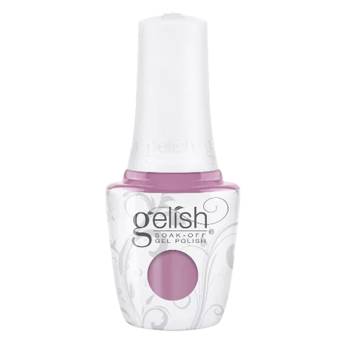 Gelish gel nail polish bottle with mauve-purple shade