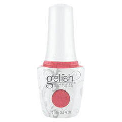 Pink gel nail polish bottle with white cap, 15 mL