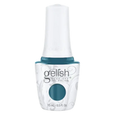 Gel polish bottle with teal cap and teal color, 15 mL (0.5 fl oz)