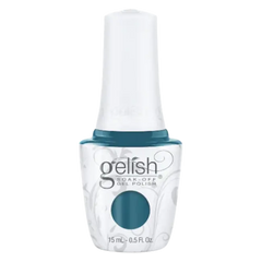 Gel polish bottle with teal cap and teal color, 15 mL (0.5 fl oz)