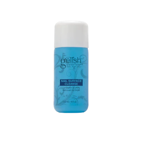 Gelish nail surface cleanse bottle, blue label and white cap, 120 ml