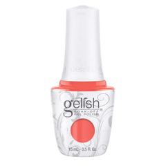 Gel polish bottle in coral red, 15 mL
