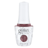 Gelish gel polish bottle, white cap, burgundy shimmer gel, 15 mL