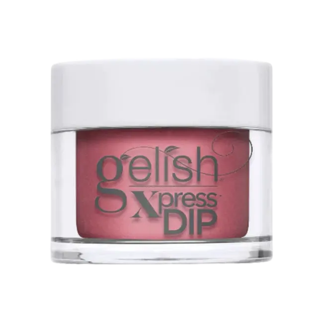 Gelish Xpress Dip nail gel in jar, rose-mauve color