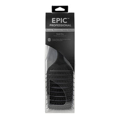 Vent hair brush with quick-dry design, black ergonomic handle