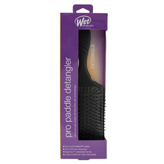 Wet Brush Pro Paddle Detangler 2.0 package with black paddle brush and purple box