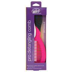 Wet Brush Pro detangling comb retail box with pink comb and black teeth