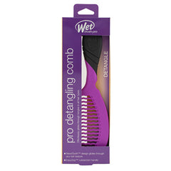 Wet Brush Pro detangling comb in purple and black blister packaging
