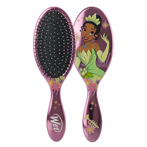 Disney Princess Tiana detangler hair brush with oval bristle pad and purple handle