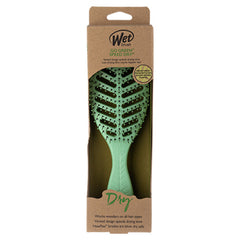 Go Green Speed Dry hair brush in retail packaging with leaf-themed design