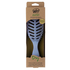 Wet Go Green Speed Dry hair brush on kraft package, includes light purple brush