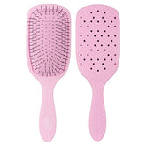 Pink paddle hair detangler brush with mixed pin bristles