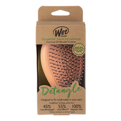 Wet brush palm detangler hair brush in retail box with Detangle branding