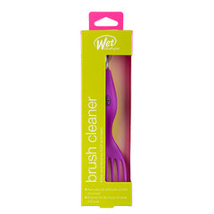 Wet brush cleaner tool package with purple comb brush