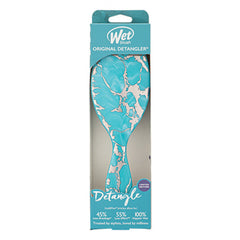 Wet brush original detangler package with aqua marbled hairbrush artwork, front view