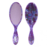 Purple oval hair detangling brush with clear bristles and Wet logo