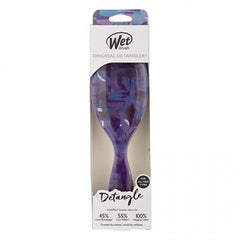 Purple Wet hair detangler brush in retail blister pack