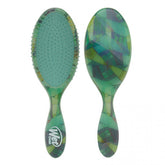 Wet Brush detangler hairbrush, green patterned oval paddle with soft bristles