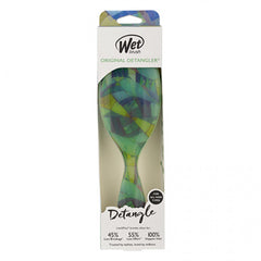 Wet Brush Original Detangler hairbrush box with green geometric paddle brush