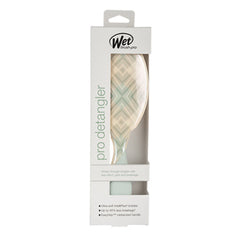Wet Brush Pro detangler hair brush package with prism pattern and light green handle