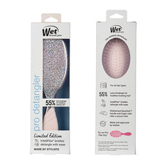 WetBrush Pro detangler hair brush retail box, blister card with glitter brush image