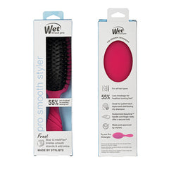 Retail hairbrush box for Wet brush pro smooth styler, pink and black brush