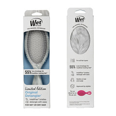 Wet Brush Original Detangler matte marble grey brush box with 55% details