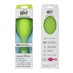 Wet Brush Original Detangler lime detangling brush in blister packaging, front view