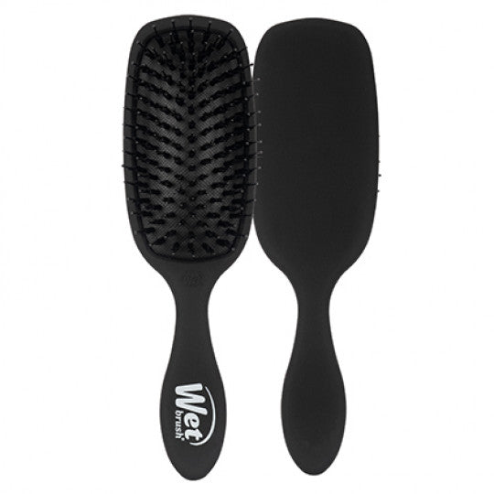Wet Brush detangler hair brush, black cushion paddle with bristles and cover handle pad