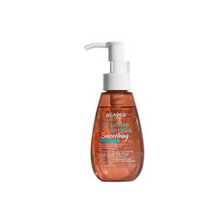 Brazilian keratin smoothing oil bottle with white pump, amber glass