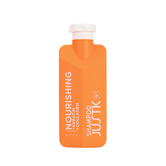 JUSTK nourishing keratin collagen shampoo bottle, orange with white cap