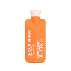 Nourishing conditioner bottle, orange with white cap and orange label