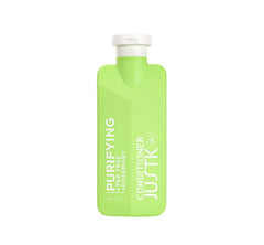 Green JUSTK Purifying conditioner bottle, rosemary + tea tree, 300 ml, cap