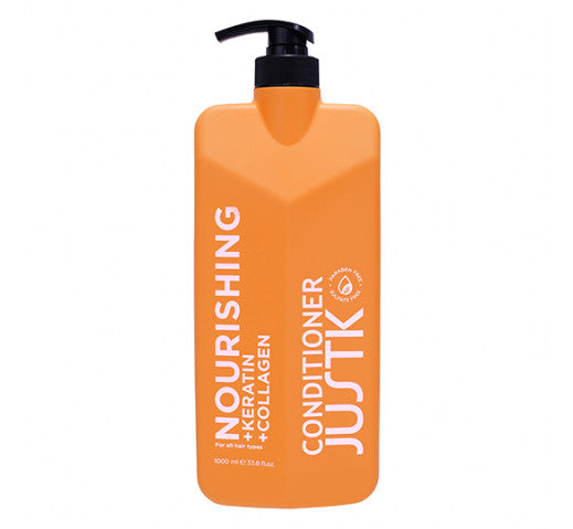 Nourishing hair conditioner bottle with pump, orange (1000 ml)
